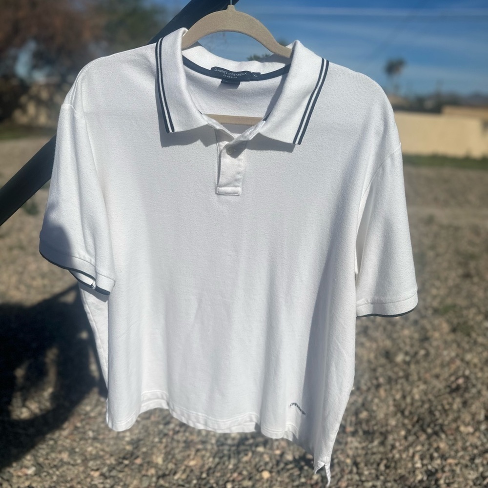 Daniel Cremieux white Pima cotton polo shirt great condition size XL